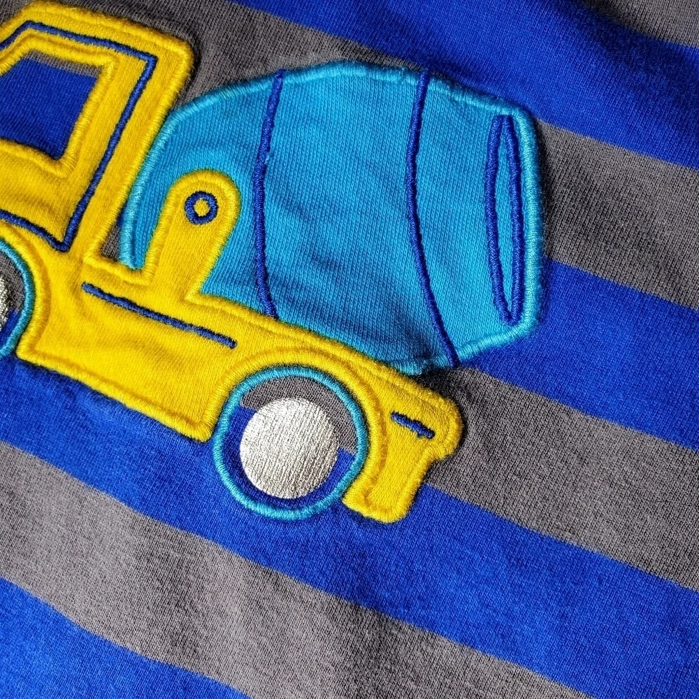 Child of Mine by Carter's Blue and Gray Striped Hooded T-Shirt Size 24m NWOT